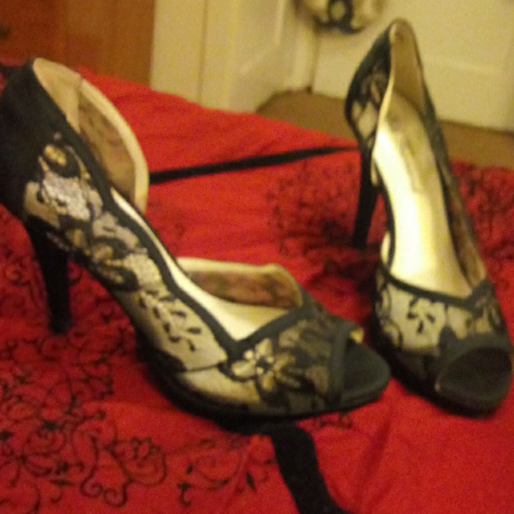 Sexy black Lace high heels